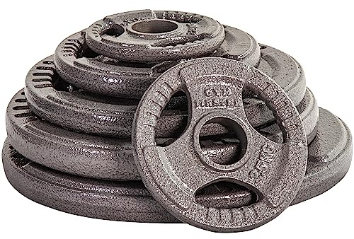 GYM MASTER Pair of Tri Grip 2 Olympic Weight Plates in Cast Iron