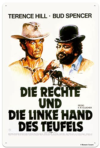 Blechwaren Fabrik Braunschweig GmbH Bud Spencer und Terence Hill - Die rechte und die Linke Hand des Teufels - Blechschild - 20x30 cm 300/T002