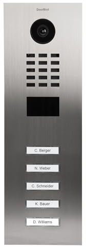 DoorBird D2105V IP Video Türstation für 5 Wohn-/Gewerbeeinheiten | Video-Türsprechanlage mit 5 Ruftasten, RFID, HD-Video, Bewegungssensor, in Edelstahl V2A