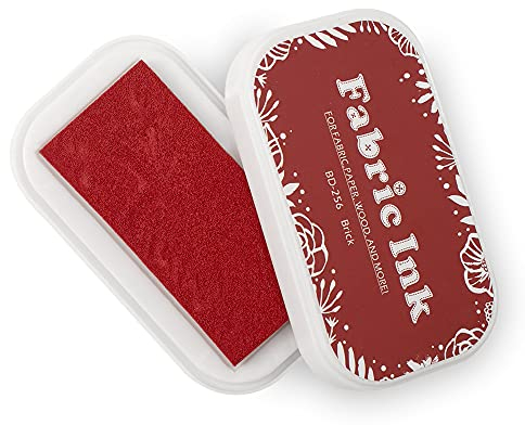 Fatiya Stoff-Stempelkissen, waschbare Bastel-Stempelkissen zum Stempeln, permanente Stempel, Partner, DIY-Farbe für Kartenherstellung, Fingerabdrücke, Kunst, bestes Geschenk Kinder (256 Ziegelrot)