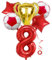 Jxuzh Fussball Geburtstag Fußball Party Deko Zubehör Fußball Geburtstagsdeko Jungen Luftballon 8. Geburtstag junge Soccer Party Fußball Ballons Deko Stern Ballon Rot Fußballfan Kindergeburtstag
