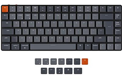 Keychron K3 Ultra-Slim 75% ISO-UK-Layout Wireless Bluetooth/Wired USB Mechanical Keyboard,84 Keys Hot Swappable Low-Profile Optical Blue Switch White LED Backlit for Mac Windows-Version 2
