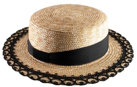 Bon Clic Bon Genre - Boater Kreissäge Strohhut Andaluz - Size 64 cm - Noir