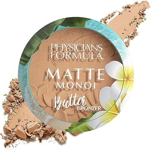 Physicians Formula, Matte Monoi Butter Bronzer Powder, Wasserfeste, Matte Formel Mit Pflegender Monoi- Und Murumuru-Butter, Optimal Zum Bronzen Und Konturieren, Farbton: Light Bronzer