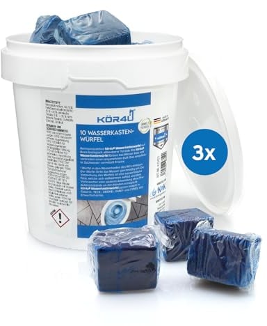 kör4u Wasserkastenwürfel – 30 blaue WC-Tabs, frisch, selbstaktive Reinigung gegen Kalk & Ablagerungen, umweltfreundlich & biologisch abbaubar