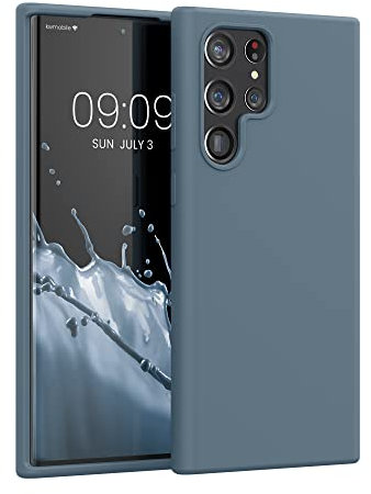 kwmobile Cover per Samsung Galaxy S22 Ultra Custodia - Back Case per Smartphone in Silicone TPU - Protezione Gommata - ardesia scuro