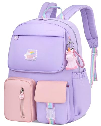KEBEIXUAN Kawaii Zaino da Ragazza Zainetto Bambina Scuola Primaria Zaini Per Ragazze Adolescenti (viola)