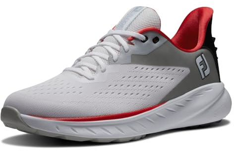 Footjoy Herren Fj Flex Xp Golfschuh, Weiß/Schwarz/Rot, 50 EU