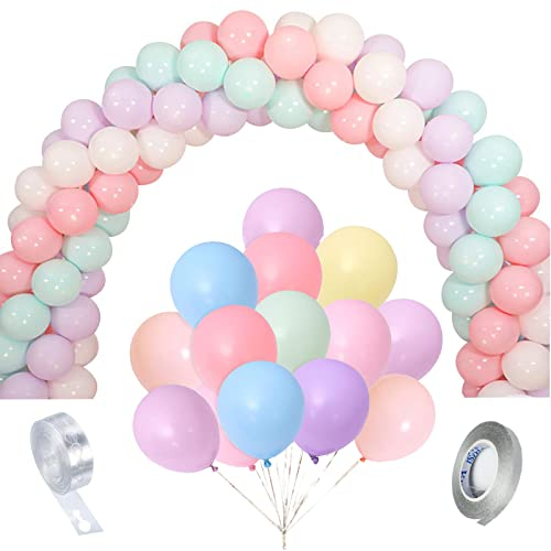 MOUTAS 100 Pcs Luftballons Pastell,Luftballons Pastellfarben,Bunte Luftballons,Ballon zum Babygeburtstag,Party Deko Silvester,Valentinstag Dekoration,Luftballons hochzeit,Abschluss Dekoration