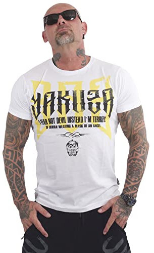 Yakuza Herren Angel Mask T-Shirt, Weiß, 4XL