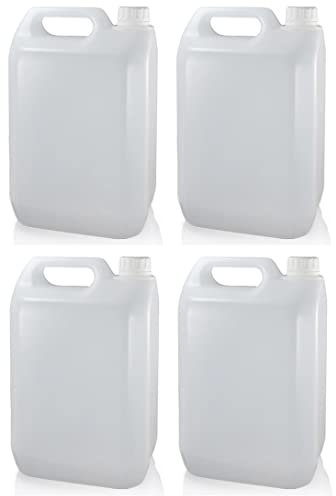 PowerChem 8 x 2.5L Jerry Can Bottle Container + 38mm Tamper Evident Cap - For Storage of Liquids Chemicals Food Stuff Fuel NATURAL