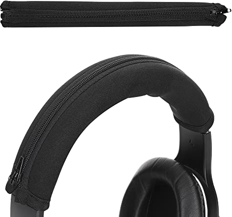 kwmobile Headband Cover Compatible with AudioTechnica ATH M50X / M50 / M40X / M40 / M30X / M20X - Neoprene Zip-On Headphone Protector - Black