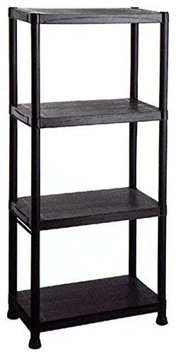 PROREGAL Kunststoffregal Panther | HxBxT 135x60x30cm | Fachlast 20kg pro Ebene | Schwarz | Lagerregal, Kellerregal, Regal, Werkstattregal, Metallregal, Fachbodenregal