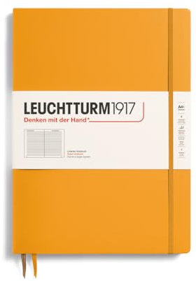 LEUCHTTURM1917 368143 Notizbuch Master Slim (A4+), Hardcover, 123 nummerierte Seiten, Rising Sun, liniert