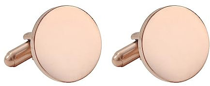 Epinki Titan Manschettenknöpfe Personalisiert, Rund Klassiker Cufflinks Wedding, Manschettenknöpfe Rose Gold 2CM für Unternehmen