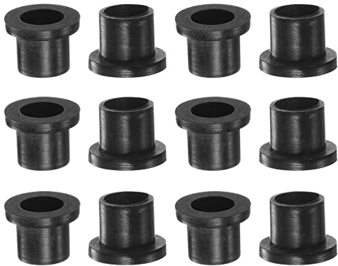 QUARKZMAN 12 Stück Geflanscht Hülse Lager 8.1mm Bohrung 10mm AD 10mm Länge Nylon Buchsen für Welle Schwarz