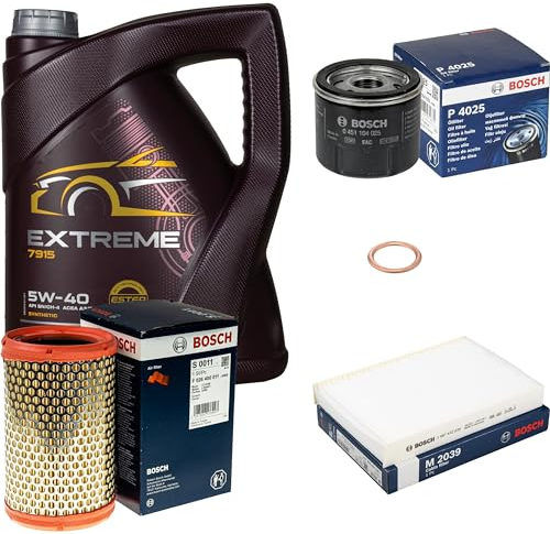 Inspektionspaket Wartungspaket Filterset mit 5 L Motoröl Extreme 5W-40, Ölfilter, Luftfilter, Innenraumfilter, Dichtring