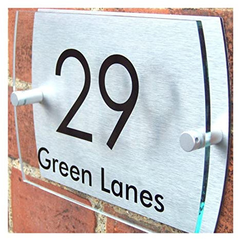 DHAEY Numero civico Personalizzabile, Personalizza Il Numero della Porta della casa Segno della Parete Nome Effetto Vetro Numero della Porta della casa in Alluminio Acrilico (Size : 140x100mm)