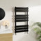 Warmehaus Radiatore scaldasalviette a pannello piatto minimalista nero 800 x 450 mm – moderno riscaldamento centralizzato salvaspazio – perfetto per il bagno