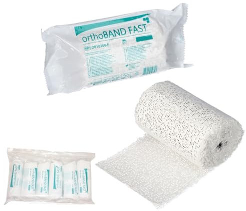 MEDICALMONO - Bende Gessate a presa rapida orthoBAND FAST, bende di gesso per calco pancia gravidanza (CM 20 X 3 MT - 36 PEZZI)
