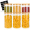 Otauoaea Bocaux en Verre, Bocaux Rangement Cuisine Hermétique, Pot en Verre avec Couvercle, Verre avec Couvercle en Bambou pour Farine, Pâtes, Spaghettis Set en 6 (3×1400ml, 3×780ml)