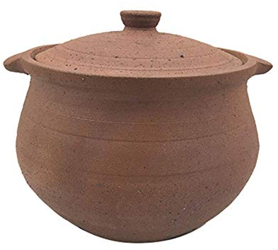 CUNTO 5 l Slow Cooker, handgefertigter bleifreier Auflauf, offene Flamme, hochtemperaturbeständiger Antihaft-Topf mit Deckel (rot)
