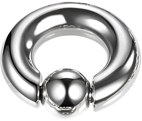 Decentraland 1 Stück Silber 12G-8G-6G-4G-2G-0G-00G Edelstahl Nase Septum Ohrringe Nippel Captive Bead Ring Federkugel Ringe Werkzeug Oberfläche Piercing Schmuck für Männer und Frauen 12–16 mm