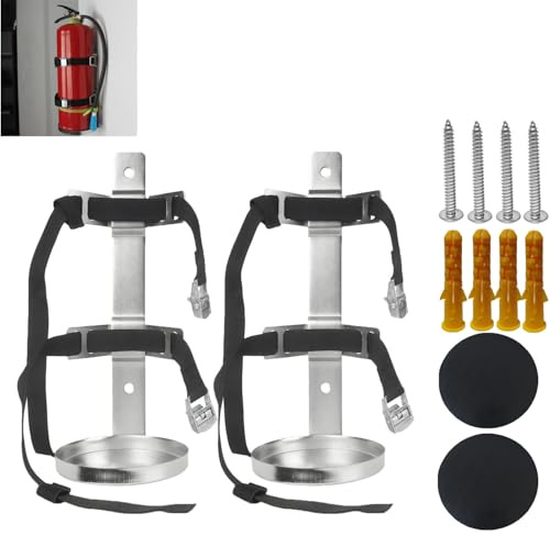 Fire Extinguisher Mount,Stainless Steel,Wall Hanging Bracket,Fire Extinguisher Holder for Home, Car, RV, Truck, for 1kg-2kg Fire Extinguisher 2 Pcs