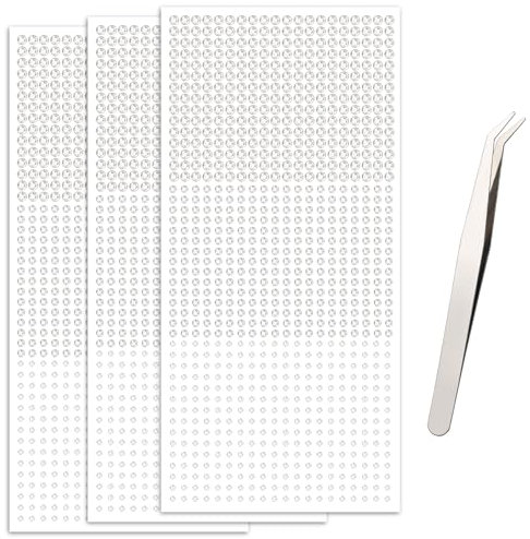 MARFOREVER Glitzersteine Gesicht, 2700 Stück Glitzersteine Selbstklebend 3/4/5 mm Glitzersteine Strass Aufkleber Glitter Strass Glitzersteine für DIY Fingernagel Gesichts Make Up