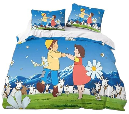 Anime Characters Mädchen Bettwäsche 135X200, Mikrofaser Bettbezug Mit Reißverschluss,Bettwaren & Bettwäsche Mit Kissenbezug 50x75cm (A1,135x200 cm + 80x80 cm)