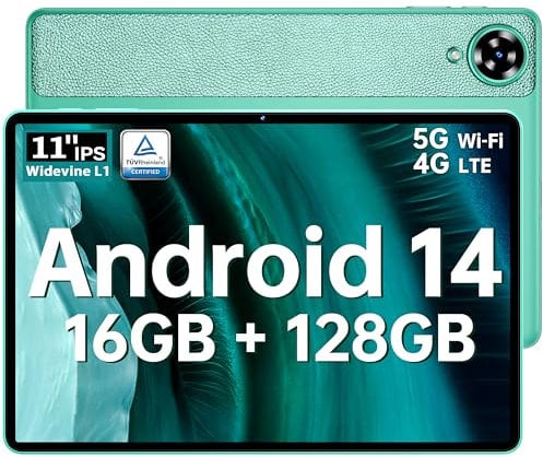 OUKITEL OT11 Android 14 Tablet, 11 Inch Tablet 4G LTE, 16GB+128GB (TF 1TB), 8000mAh Battery 8-Core Gaming Tablet, 5G WIFI Tablet with Widevine L1, Stylus Pen, 13+5MP Camera, Face Unlock, GPS, OTG