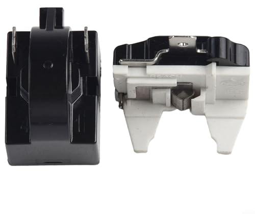 Fridges Start Relay, Refrigerator PTC Starter Relay Replacement 2 Pins Compressor Overload Protector(2pin-12ohm+1/3HP)