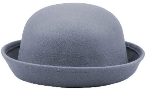 2024 Eleganter Hut für Erwachsene, solide, aufrollbare Krempe, Panama-Hut für Herren und Damen, klassische Wolle, runde Bowler-Hüte, Sombrero Hombre, grau, Einheitsgröße