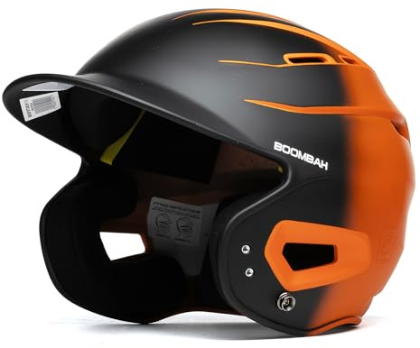 Boombah DEFCON Metallic Fade Batting Helmet Sleek Profile NOSCAE Black/Metallic Orange - Size Senior 7 - 7 3/4