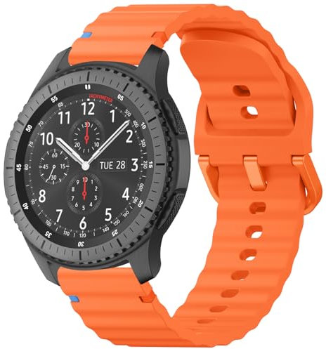 AK für Galaxy Watch 3 Armband 45mm, 22mm Silikon Uhrenarmband für Samsung Galaxy Watch 46mm/Gear S3 Classic/Frontier Ersatz Armbänder Mit Farbigen Linien - Herren Damen