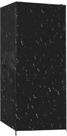 Kühlschrankschutz – Vertikaler Gefrierschrankschutz, Kühlschrankschutz für den Außenbereich | Staubschutz für aufrechte Kühlschränke, schwarze wasserdichte Kühlschrankabdeckung mit Reißverschluss, lan