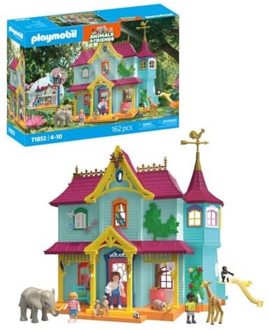PLAYMOBIL | Animals & Friends | Kunterbunte Tier-Villa | Spielzeug ab 4 Jahren | Geschenk für Kinder | Fördert Kreativität & Umgang mit Tieren | Mit Tieren, Figuren & Zubehör | 71852
