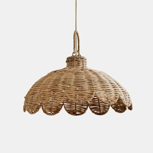 Loberon Lampenschirm Glyndon, braun | Warmes Lichtspiel, Natürlicher Charme, Geschwungene Form, Kinderzimmer, Wohn-Accessoire, Rattan, Eisen