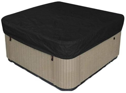 Wuyangcun Cubierta cuadrada para bañera de hidromasaje 210D, tela Oxford, impermeable, a prueba de polvo, para spa y muebles al aire libre (negro, 200 x 200 x 30 cm)