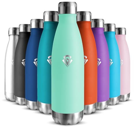 Stainless Steel Water Bottle, 500 ml, BPA-Free, Leak-Proof Insulated Flask, Double-Walled, Thermos Flask, Suitable for Carbonated Drinks, Water Bottle for Fitness, School, Children