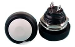 6 interruptores mini PBS-33b de 2 pines, 12 mm, 12 V, 1 A, impermeables, momentáneos, sin bloqueo, desde el reinicio.(WHITE)