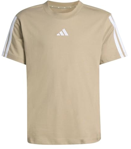 adidas Unisex Kids Essentials 3 Stripes T-Shirt, Wonder Cargo/White, 11-12 Years