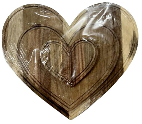 Sghtil Tagliere a forma di cuore, in legno, rustico, estetico, multifunzione, decorativo, per feste in cucina, campeggio, San