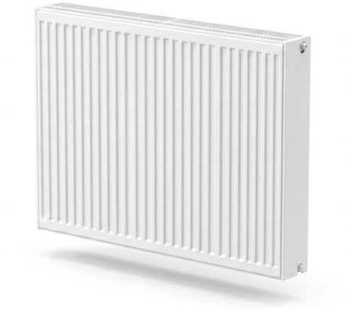 Pekpan Kompaktheizkörper & Ventilheizkörper Typ 33 | 600x600 mm | Flachheizkörper 6-fach Anschluss, Weiß RAL 9016, 110 °C / 10 bar, inkl. Thermostatventil & Wandhalter, Warmwasser EN 442