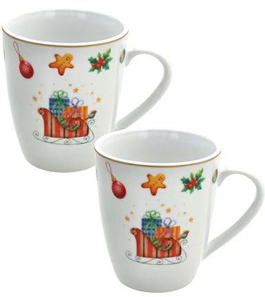 Tognana, Confezione 2 Mug Cc340 Christmas Fairy Tale, Porcellana, Multicolor