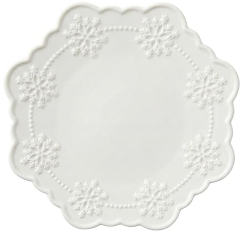 Blue Sky Clayworks Etheral Snowflake Embossed Dinner Plate, 11 D