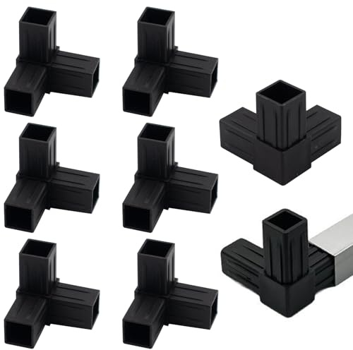 8 raccordi per tubi quadrati in plastica a 3 vie, connettore per tubi quadrati con diametro esterno di 25 x 25 mm