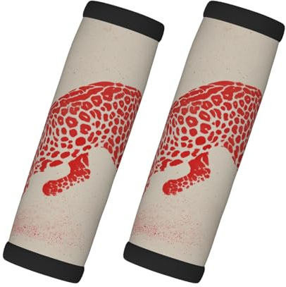 Leopard Running Graffiti Luggage Handle Wrap 2 Pcs Travel Bag Wraps for Luggage Suitcase Travel Bag Trolley Case Identifiers