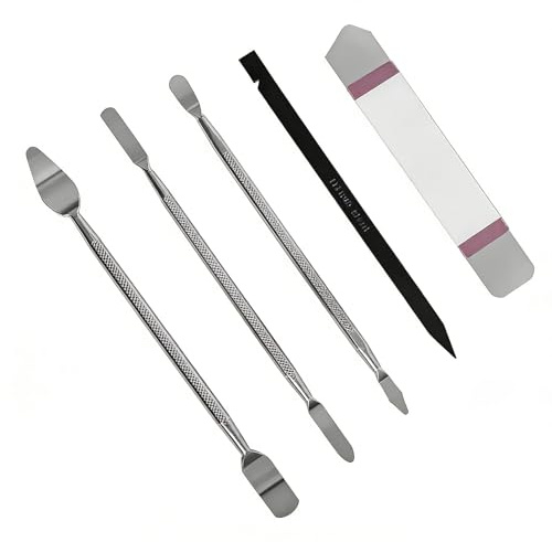 lokxmve 5 Stück Metall Handy Reparatur Werkzeug Set Ultra-dünner Reparatur Öffnungswerkzeug Kunststoff Antistatisch Pryer Langlebig Metall Spudger Pry Set für Elektronikgeräten Handy Tablets Laptops