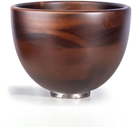 Yanmis Holz-Rührschüssel, Holz-Salatschüssel für Mixer, mit Edelstahlboden, Rutschfest, Kitchen Aid-Rührschüsseln
